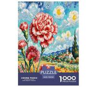 Rompecabezas para Adultos Flor de Clavel Rojo Puzzles De Madera para La Mente Challenge Puzzle Flor Regalo para Niños Puzzle De 1000 Piezas Puzzle Adultos Y Niños 70x50cm/1000pcs