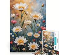 Rompecabezas para Adultos Flores Blancas en Flor de 1000 Piezas Desarrolla la Memoria y es Divertido Troquelado de Alta precisión Fácil de Aprender Disfrute en Familia (50x75cm)
