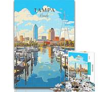 Rompecabezas para Adultos Florida Tampa Travel de 1000 Piezas para Adolescentes, Regalo, Juego Educativo, Juguete de desafío para Mujeres y Hombres, 26x38cm