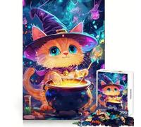 Rompecabezas para Adultos Gato Bruja Preparando Poción de 1000 Piezas Ideal para desarrollar la Memoria,el Ocio Consciente y con Bordes limpios Regalo Creativo (38x52cm)