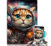 Rompecabezas para Adultos: Gato futurista de 1000 Piezas cumpleaños o decoración de Pared para Mayores de 14 años (26x38cm)