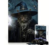 Rompecabezas para Adultos Gato Mago lanzando un Hechizo,1000 Piezas,para Mejorar la Memoria,pasatiempo Relajante,tamaño Perfecto,Regalo Festivo (38x26cm)