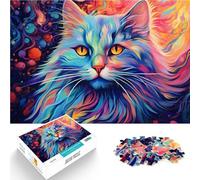 Rompecabezas para adultos, gato persa, 2000 piezas, rompecabezas para adultos, rompecabezas de 27.56 x 39.37 pulgadas, rompecabezas de tarjetas grises para adultos, juego educativo familiar para
