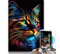 Rompecabezas para Adultos: Gato Pop Art con Cara de Animal 1000 Piezas para Adolescentes y Adultos Juegos educativos decoración del hogar Regalo Ideal para Toda la Familia (50x75cm)