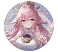 Rompecabezas para Adultos Genshin Impact Yae Miko de 1000 Piezas, Redondo, para Principiantes, Ideal para cumpleaños y Regalos Festivos, 67,5 x 67,5 cm