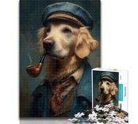 Rompecabezas para Adultos: Golden Retriever Detective, 1000 Piezas, Juego Educativo para Adolescentes, cumpleaños y Navidad 50x75cm