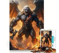 Rompecabezas para Adultos Guerrero Gorila Alado en Paisaje ardiente 1000 Piezas Juego Mental Regalo Troquelado de Alta precisión Actividad Relajante para Grupos en Interiores (38x26cm)