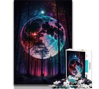 Rompecabezas para Adultos: Hermoso Bosque con Luna Llena Rompecabezas para Adultos Juguetes educativos Juegos antiestrés Regalos geniales (50x75cm)