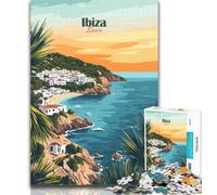 Rompecabezas para Adultos Ibiza Sunset Coast, Rompecabezas de 1000 Piezas para Adultos y Adolescentes, Regalo de cumpleaños, Regalos, Arte Mural para Mayores de 14 años, 26x38cm