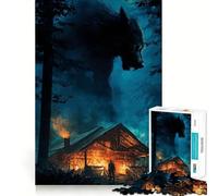 Rompecabezas para Adultos La cabaña del Hombre Lobo en el Bosque de 1000 Piezas Juego Mental Regalo Ideal Troquelado de Alta precisión Actividad Relajante para Grupos en Interiores (38x26cm)
