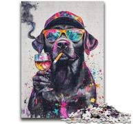 Rompecabezas para Adultos: Labrador con Gafas de Sol para Mayores de 14 años Desafiante, Pero Divertido y Gracioso Excelentes Regalos y Juguetes 26x38cm