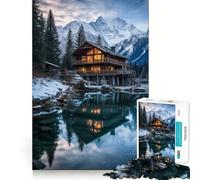 Rompecabezas para Adultos Lago Alpino,1000 Piezas,Juego de estimulación cognitiva,diseño de Ajuste Huecos,Regalo de cumpleaños,Juguete para ejercitar la Mente (50x75cm)