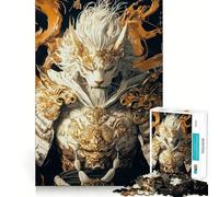 Rompecabezas para Adultos León Blanco Samurai de 1000 Piezas Desarrolla la Memoria y es Divertido Corte de Alta precisión Fácil de Aprender Disfrute en Familia (38x52cm)