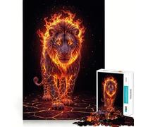 Rompecabezas para Adultos León Volcánico Ardiente de 1000 Piezas Juguete Que desafía la Mente Corte preciso alineación Actividad Divertida para Toda la Familia (38x26cm)