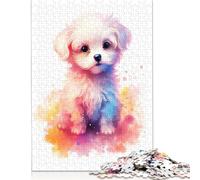Rompecabezas para Adultos: Lindo Cachorro maltés (520 Piezas), Rompecabezas de Madera para Adultos Mayores de 18 años. Gran Regalo para Navidad. 520 Piezas (52 x 38 cm).