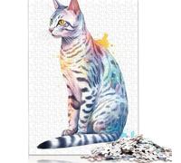 Rompecabezas para Adultos, Lindo Gato Egipcio MAU, 1500 Piezas, Rompecabezas de Madera, Rompecabezas para jóvenes de 18 años, Regalo de cumpleaños de Navidad, 1500 Piezas (85 x 57 cm)