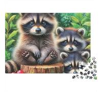 Rompecabezas para Adultos Lindo Trío Raccoon1000 Piezas Difícil Juego Familiar Regalo De Mujer para Adultos Y Niños A Partir De 12 Años 70x50cm/1000pcs