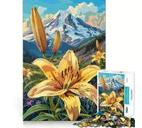 Rompecabezas para Adultos Lirios de montaña de 1000 Piezas Fortalece la Memoria Divertido y Relajante Borde de Calidad Regalo Ideal para Festivales (38x52cm)