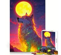 Rompecabezas para Adultos Lobo Aullando a la Luna de 1000 Piezas Desarrolla la Capacidad analítica, es Ideal para Relajarse y Disfrutar del Invierno (38x52cm)