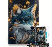 Rompecabezas para Adultos Lobo Azul Místico de 1000 Piezas Juguete para ejercitar la Mente y aliviar el estrés Diseño para armar Un Regalo Encantador (38x26cm)