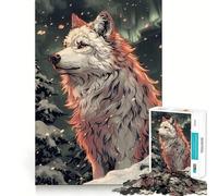Rompecabezas para Adultos Lobo Blanco en Bosque Nevado de 1000 Piezas Juego Mental Regalo Ideal Troquelado de Alta precisión Actividad Relajante para Grupos en Interiores (38x52cm)