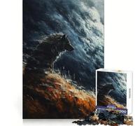 Rompecabezas para Adultos Lobo en Cielo tormentoso de 1000 Piezas Bienestar Mental Actividad Serena Bordes Afilados (50x75cm)