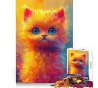 Rompecabezas para Adultos Mirada Felina Vibrante de 1000 Piezas Mejora la Memoria Disfrute de la luz Corte de precisión (38x26cm)