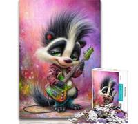 Rompecabezas para Adultos Mofeta Tocando la Guitarra, 1000 Piezas, para Adultos y Adolescentes, Juego desafiante y Familiar, interacción Entre Padres e Hijos, 26x38cm