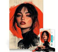 Rompecabezas para Adultos Mujer con Labios Rojos,1000 Piezas,Juego de estimulación cognitiva,diseño Ajustado sin Huecos,Regalo de cumpleaños,Juguete para ejercitar la Mente (38x52cm)