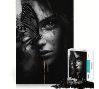 Rompecabezas para Adultos Mujer con Mariposa de 1000 Piezas Diversión para desarrollar la Memoria Ajuste Estable,sin Piezas Que se muevan Compacto Ideal para Jugar en Familia (38x52cm)