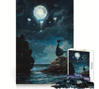 Rompecabezas para Adultos Mujer contemplando el Cielo Iluminado por la Luna, 1000 Piezas, Ejercicio Mental, Ocio Consciente, Cierre Seguro, (38x26cm)