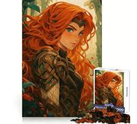 Rompecabezas para Adultos: Mujer guerrera Pelirroja en el Bosque, 1000 Piezas, Juguete para ejercitar la Mente, pasatiempo Tranquilo, diseño, Montaje, Regalo navideño (38x26cm)