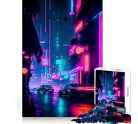 Rompecabezas para Adultos Neon Drive de 1000 Piezas, Juguete de lógica Afilada para aliviar el estrés, Arte de Corte preciso, Coleccionable (38x52cm)