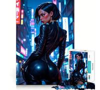 Rompecabezas para Adultos Neon Noir Vigilante de 1000 Piezas, Juguete de lógica Afilada para aliviar el estrés, Arte de Corte preciso, Coleccionable (50x75cm)
