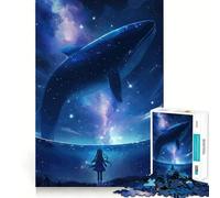 Rompecabezas para Adultos Niña Ballena Cielo Estrellado de 1000 Piezas Desarrolla la Memoria y es Divertido Troquelado de Alta precisión Fácil de Aprender Disfrute en Familia (38x52cm)