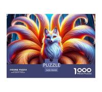 Rompecabezas para Adultos Nine-Tailed Fox1000 Piezas Desafiante Juego Familiar Fantasy Animal Theme Regalo De Mujer para Adultos 70x50cm/1000pcs