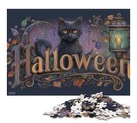 Rompecabezas para Adultos, Noche de Halloween Espeluznante, 300 Piezas, Rompecabezas de Madera, Rompecabezas para Mayores de 18 años, Gran Regalo para Adultos (40 x 28 cm)