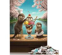 Rompecabezas para Adultos Nutria Ice Cream Sundae de 500 Piezas. Rompecabezas de Madera para Adultos Mayores de 18 años. Juego Educativo (52 x 38 cm).