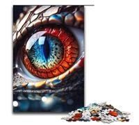 Rompecabezas para Adultos Ojo de dragón Rojo y Azul 1000 Piezas Rompecabezas de Madera para niños Mayores de 12 años Decoración del hogar 1000 Piezas