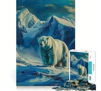 Rompecabezas para Adultos Oso Polar en Svalbard, 1000 Piezas, Juguete para ejercitar la Mente, Ideal para Relajarse y armar una Imagen, Regalo artístico (38x52cm)