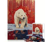 Rompecabezas para Adultos Oso Polar enjaulado sobre Hielo, 1000 Piezas, Rompecabezas para ejercitar la Mente, relajación Mental, patrón de ensamblaje, artículo de Santa Claus (38x52cm)