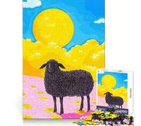 Rompecabezas para Adultos Oveja Negra en un Campo Soleado de 1000 Piezas Desarrolla la Memoria Diversión Tranquila Bordes limpios Regalo Memorable (38x26cm)