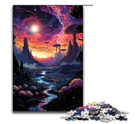 Rompecabezas para Adultos: Paisaje cósmico psicodélico Colorido 1000 Piezas de Madera para Juegos Familiares (tamaño 75 x 50 cm)