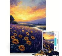 Rompecabezas para Adultos Paisaje de cabaña al Atardecer de 1000 Piezas Fortalece la Memoria Arte de Bordes limpios y Tranquilo Coleccionable 38x26cm
