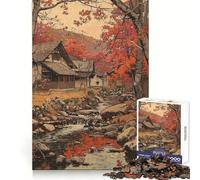 Rompecabezas para Adultos: Paisaje otoñal con casa y Arroyo, 1000 Piezas, para Mejorar la Memoria, Entretenimiento Tranquilo, Corte preciso, Regalo de cumpleaños (50x75cm)