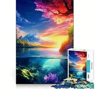 Rompecabezas para Adultos Paisaje Submarino al Atardecer,1000 Piezas Desarrolla la Memoria,diversión,Troquelado de Alta precisión,fácil de Aprender,Entretenimiento para Toda la Familia (50x75cm)