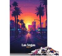 Rompecabezas para Adultos: Paisaje Urbano de Las Vegas al Atardecer, 1500 Piezas, Juego Educativo, desafío, Juguete, 1500 Piezas (85 x 57 cm)