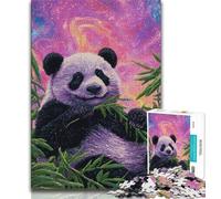 Rompecabezas para Adultos: Panda en el Bosque de bambú Rompecabezas para Adolescentes Juguetes educativos para aliviar el estrés Interacción Entre Padres e Hijos (50x75cm)