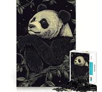 Rompecabezas para Adultos Panda en la Noche de 1000 Piezas Juguete para ejercitar la Mente, Relajante y fácil de armar Regalo increíble (50x75cm)