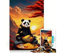 Rompecabezas para Adultos Panda Ramen Japan de 1000 Piezas, Juguete para ejercitar la Mente, diseño para aliviar el estrés, Bonito Regalo (38x52cm)